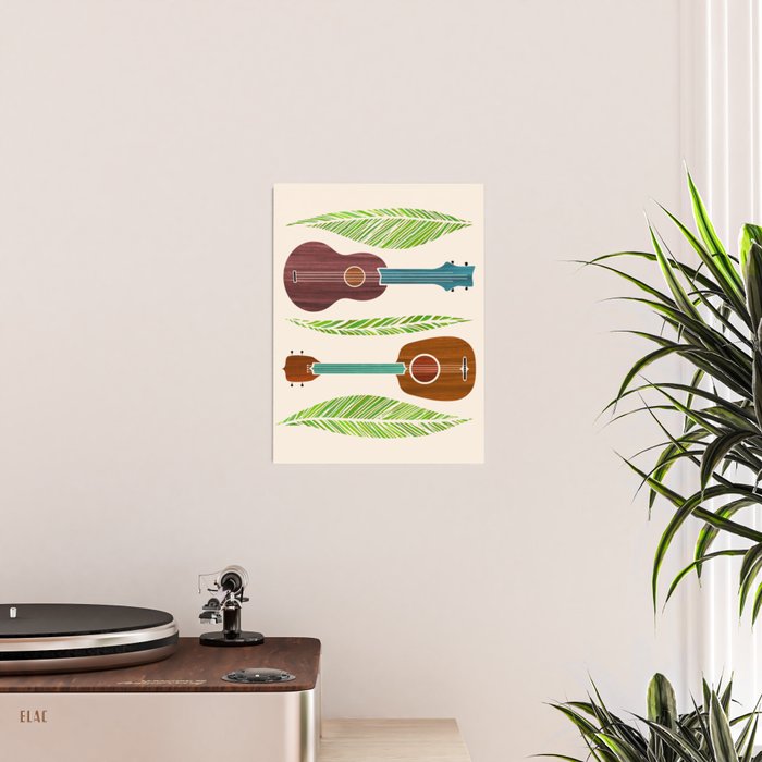 Island Life Ukuleles and Palms Poster Gallery Image 2