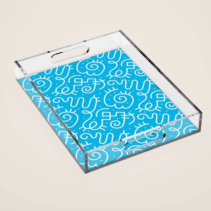 Fun abstract line doodle art pattern Acrylic Tray Gallery Image 1