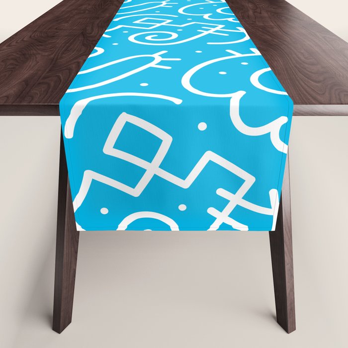 Fun abstract line doodle art pattern Table Runner Gallery Image 1