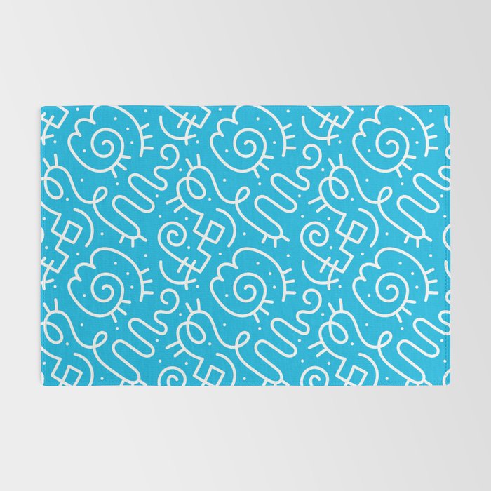 Fun abstract line doodle art pattern Rug Gallery Image 2