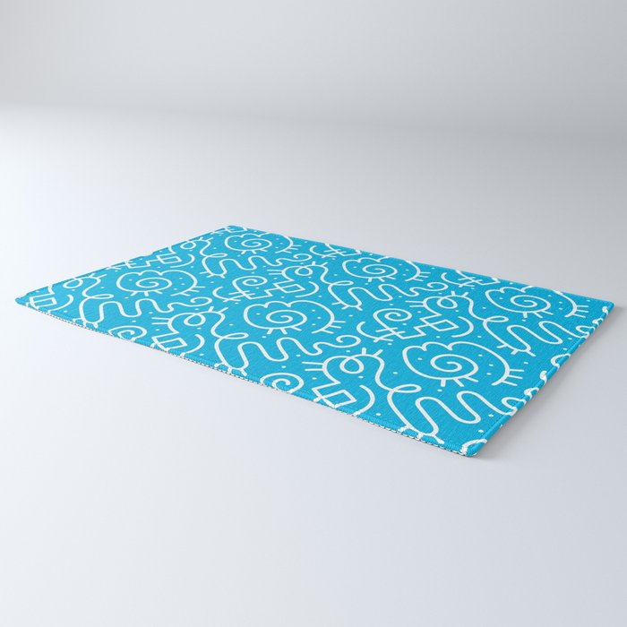 Fun abstract line doodle art pattern Rug Gallery Image 3