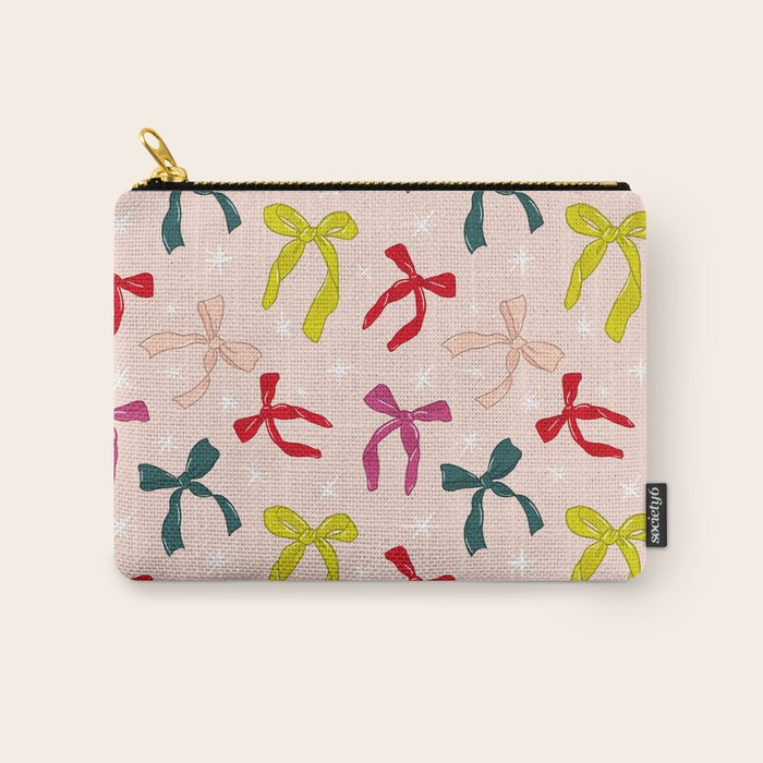 Festive Bows And Ribbons Pattern Carry All Pouch Gallery Image 1