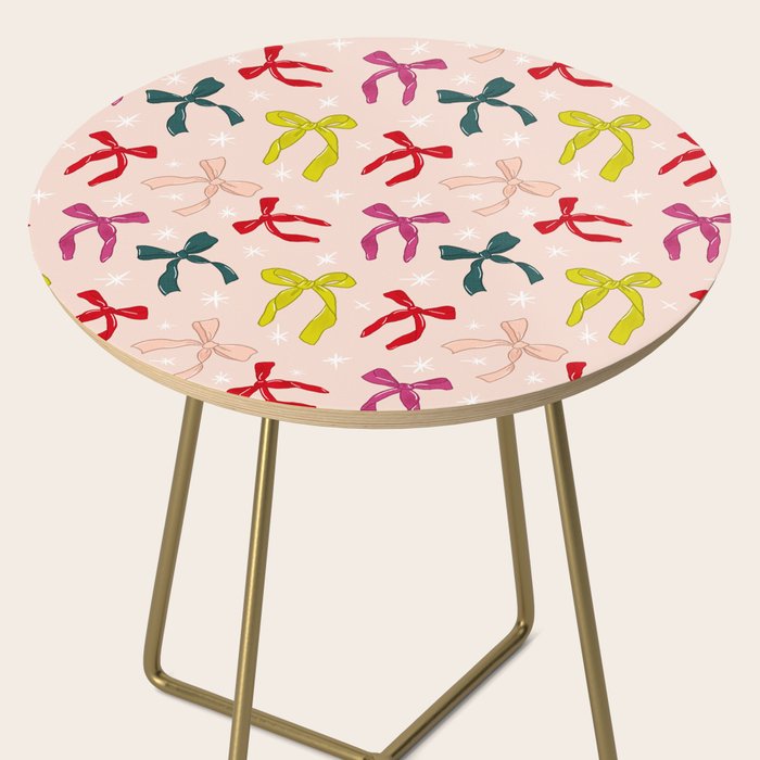 Festive Bows And Ribbons Pattern Side Table Gallery Image 2