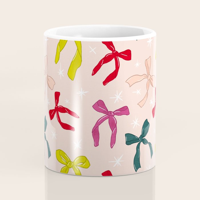 Festive Bows And Ribbons Pattern Coffee Mug Gallery Image 4