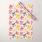 Festive Bows And Ribbons Pattern Wrapping Paper Gallery Image 1