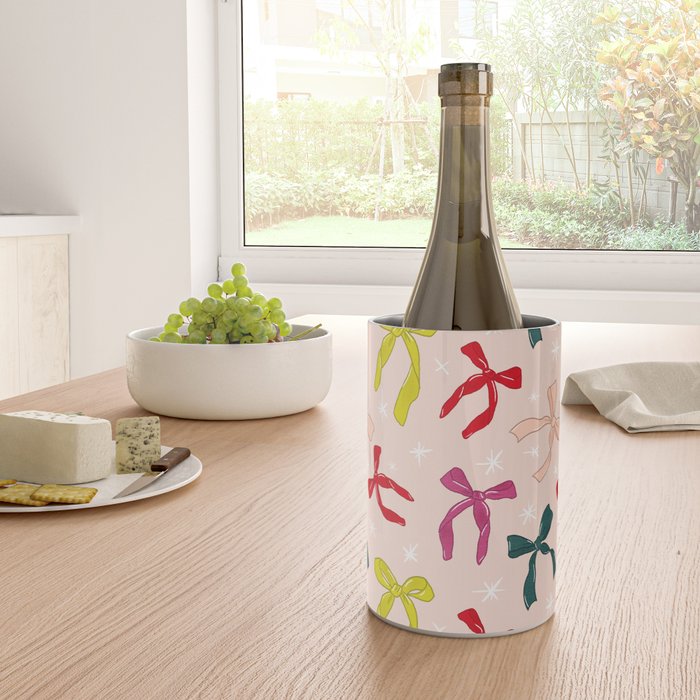 Festive Bows And Ribbons Pattern Wine Chiller Gallery Image 4