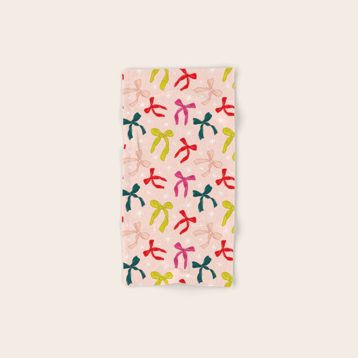Festive Bows And Ribbons Pattern Bath Towel Gallery Image 1
