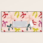 Festive Bows And Ribbons Pattern Desk Mat Gallery Image 1