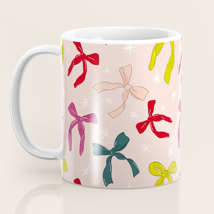 Festive Bows And Ribbons Pattern Coffee Mug Gallery Image 3