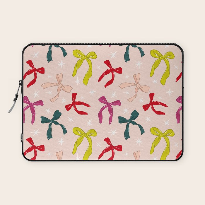 Festive Bows And Ribbons Pattern Laptop Sleeve Gallery Image 1