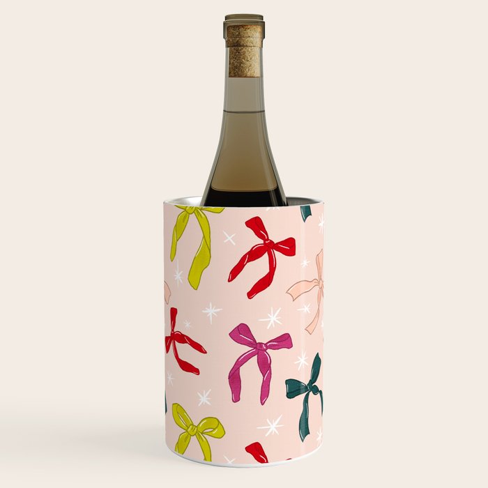 Festive Bows And Ribbons Pattern Wine Chiller Gallery Image 1