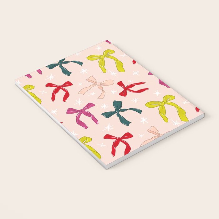 Festive Bows And Ribbons Pattern Notebook Gallery Image 3