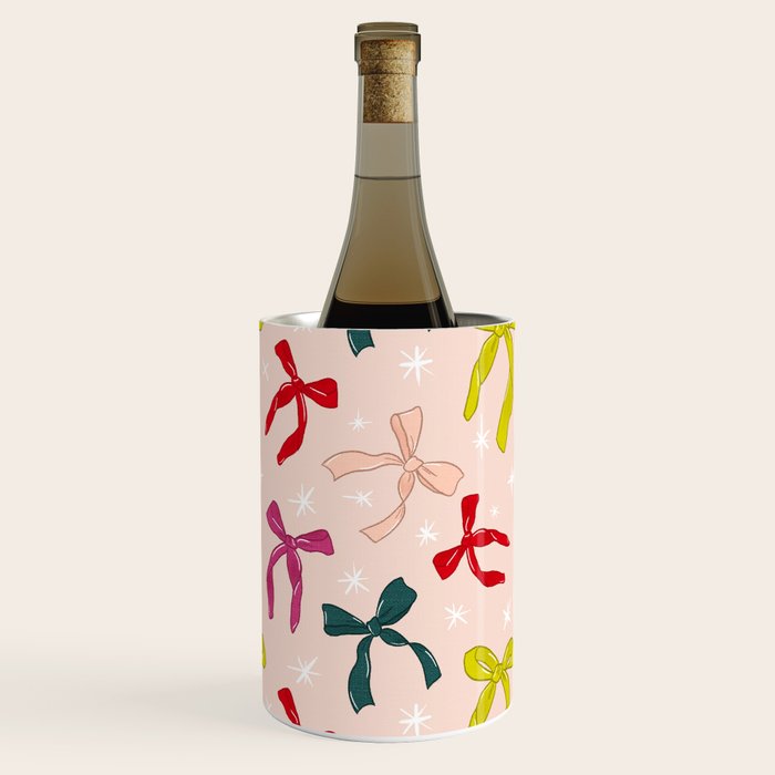 Festive Bows And Ribbons Pattern Wine Chiller Gallery Image 2