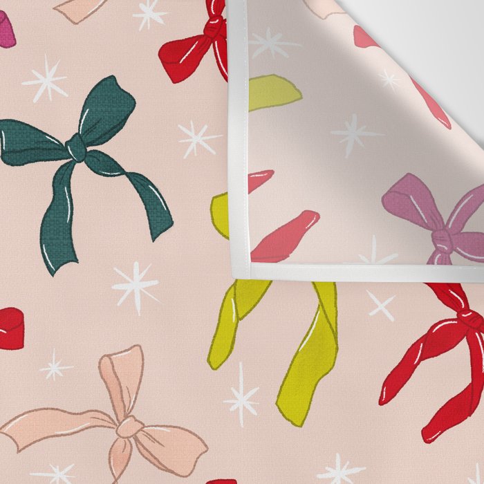 Festive Bows And Ribbons Pattern Wall Tapestry Gallery Image 3