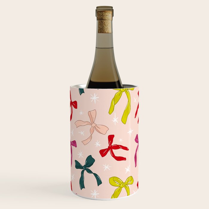 Festive Bows And Ribbons Pattern Wine Chiller Gallery Image 3