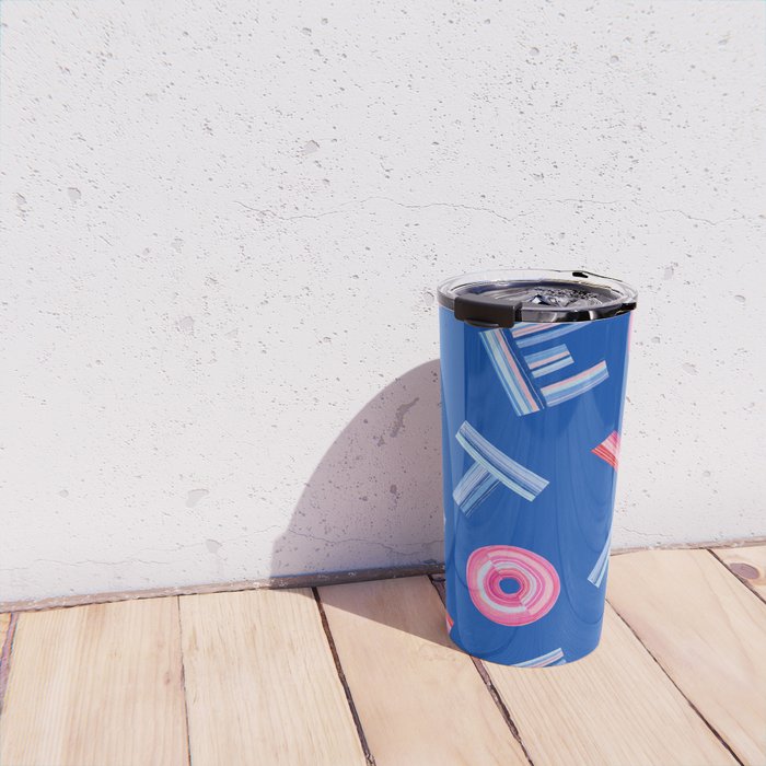 Cast Your Vote | Hand-Lettered Pattern in Blue Travel Mug Gallery Image 4