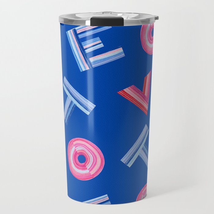 Cast Your Vote | Hand-Lettered Pattern in Blue Travel Mug Gallery Image 1