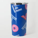 Cast Your Vote | Hand-Lettered Pattern in Blue Travel Mug Gallery Image 1