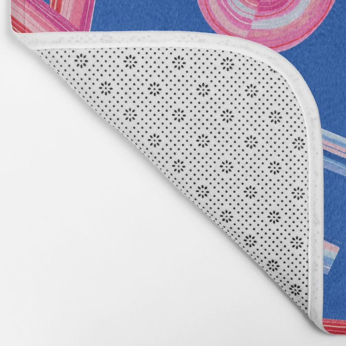 Cast Your Vote | Hand-Lettered Pattern in Blue Bath Mat Gallery Image 2