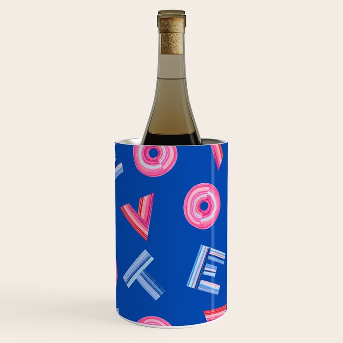 Cast Your Vote | Hand-Lettered Pattern in Blue Wine Chiller Gallery Image 2