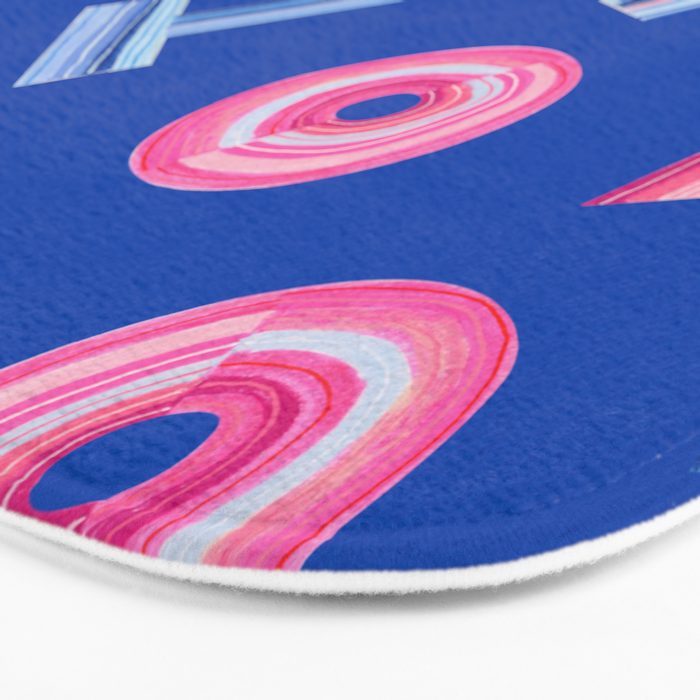 Cast Your Vote | Hand-Lettered Pattern in Blue Bath Mat Gallery Image 3