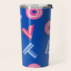 Cast Your Vote | Hand-Lettered Pattern in Blue Travel Mug Gallery Image 2