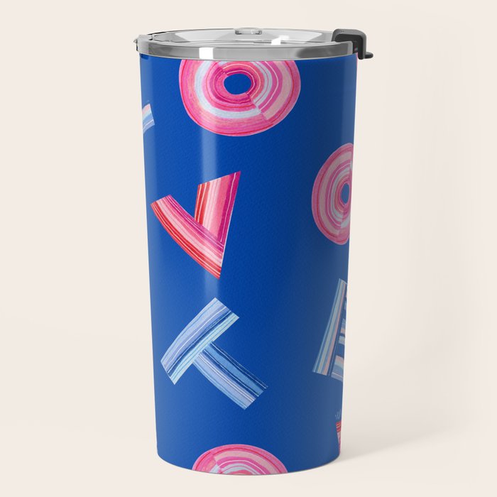 Cast Your Vote | Hand-Lettered Pattern in Blue Travel Mug Gallery Image 2