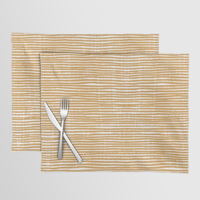 Mustard Yellow Striped Abstract Pattern Placemat Gallery Image 1