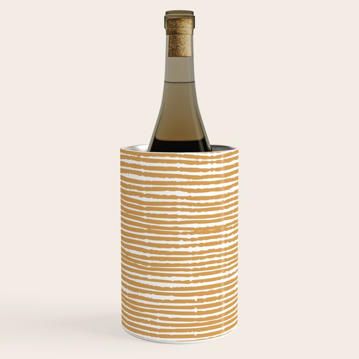 Mustard Yellow Striped Abstract Pattern Wine Chiller Gallery Image 1