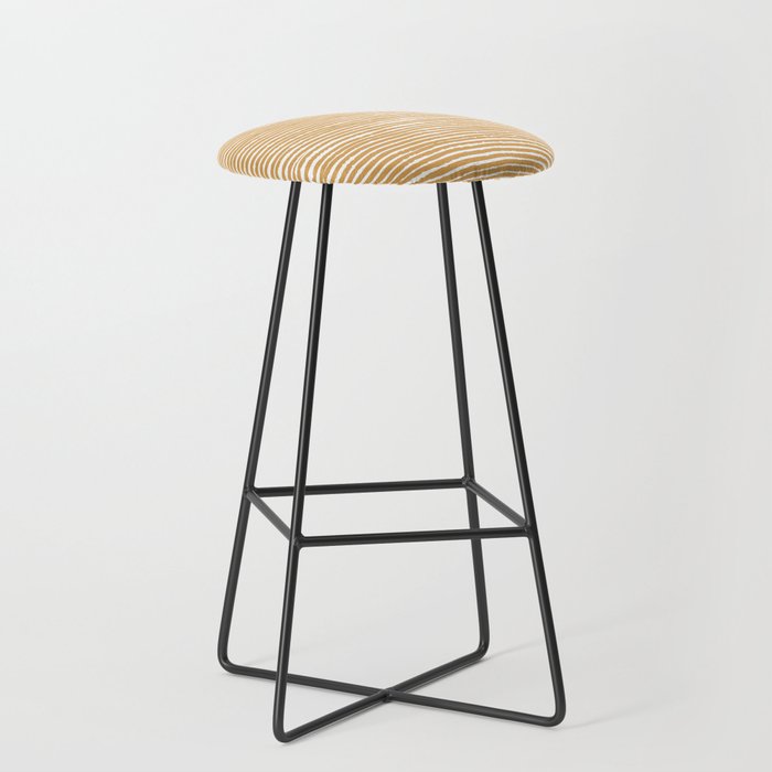 Mustard Yellow Striped Abstract Pattern Stool Gallery Image 1