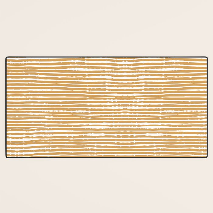Mustard Yellow Striped Abstract Pattern Desk Mat Gallery Image 3