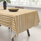 Mustard Yellow Striped Abstract Pattern Tablecloth Gallery Image 3