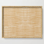 Mustard Yellow Striped Abstract Pattern Serving Tray Gallery Image 1