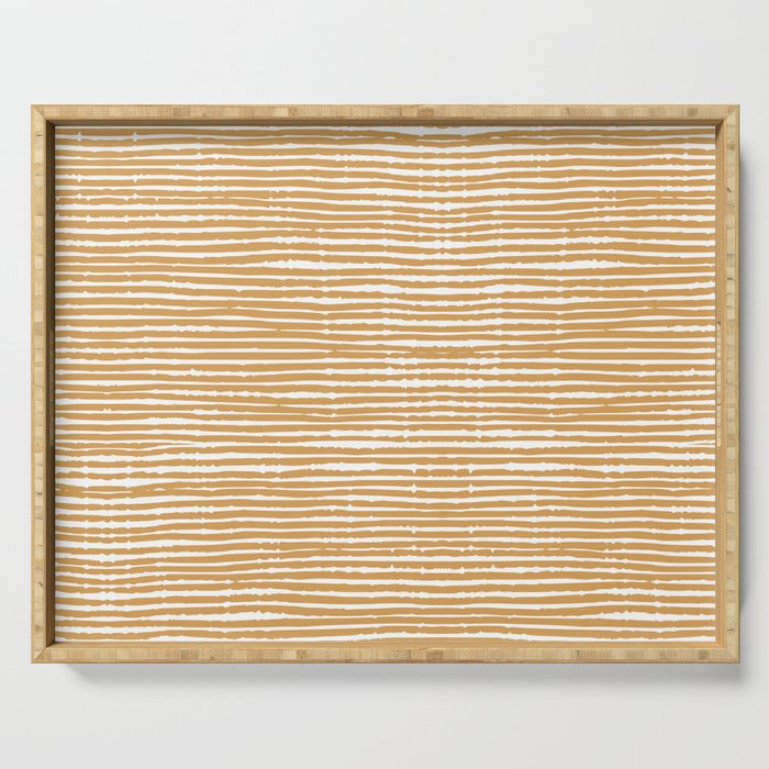 Mustard Yellow Striped Abstract Pattern Serving Tray Gallery Image 1