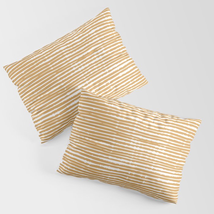 Mustard Yellow Striped Abstract Pattern Pillow Sham Gallery Image 3