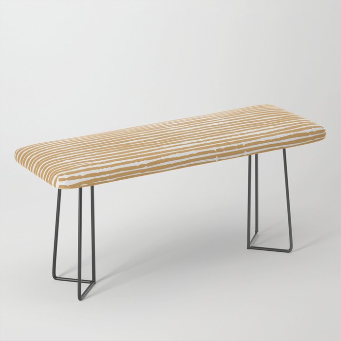 Mustard Yellow Striped Abstract Pattern Bench Gallery Image 1