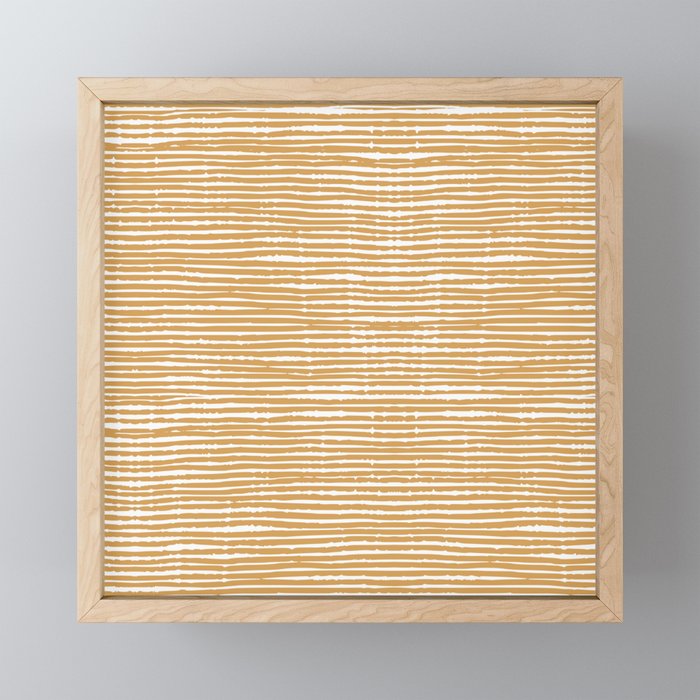 Mustard Yellow Striped Abstract Pattern Mini Art Print Gallery Image 1
