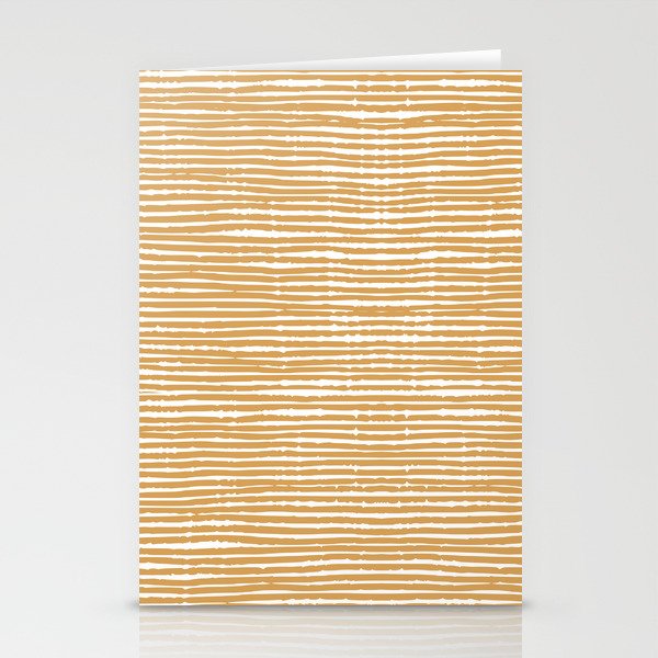 Mustard Yellow Striped Abstract Pattern Stationery Card Gallery Image 2