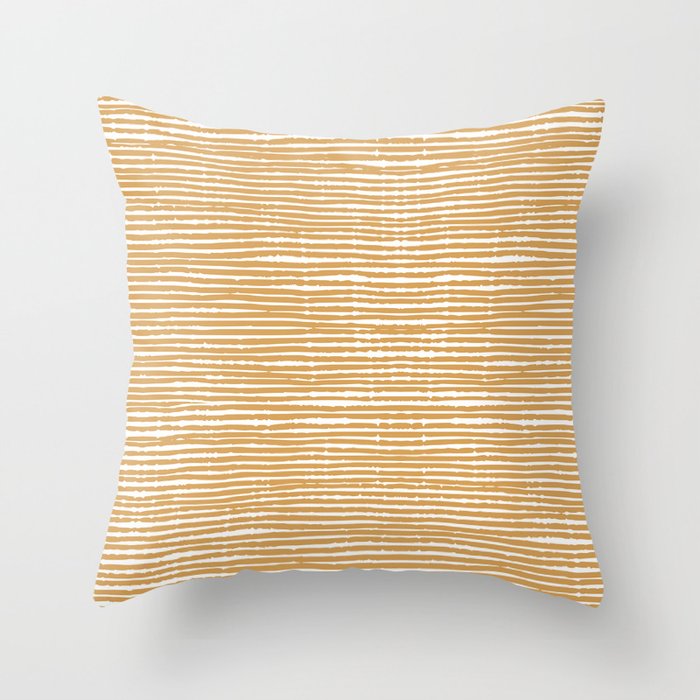 Mustard Yellow Striped Abstract Pattern Throw Pillow Gallery Image 6
