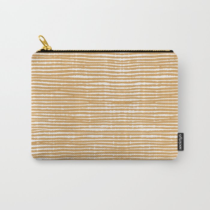 Mustard Yellow Striped Abstract Pattern Carry All Pouch Gallery Image 1