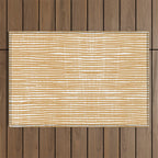 Mustard Yellow Striped Abstract Pattern Outdoor Rug Gallery Image 1