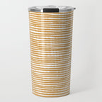 Mustard Yellow Striped Abstract Pattern Travel Mug Gallery Image 1