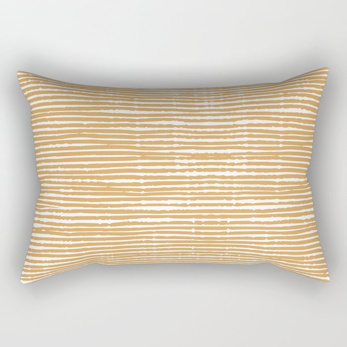 Mustard Yellow Striped Abstract Pattern Rectangular Pillow Gallery Image 1