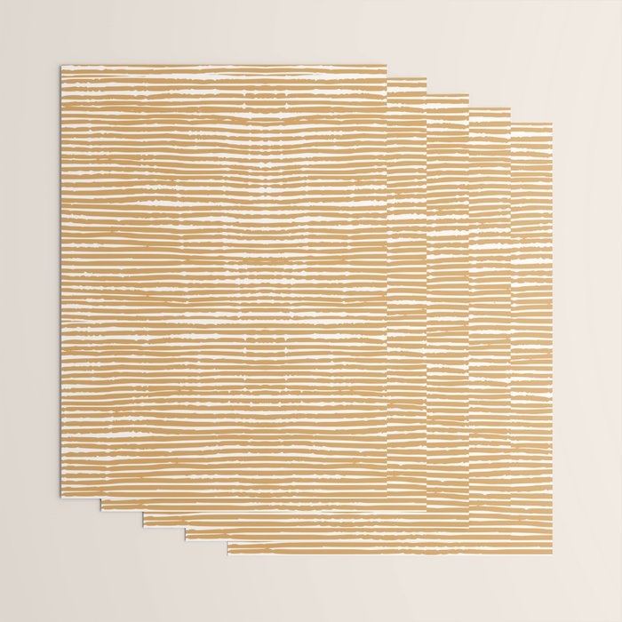 Mustard Yellow Striped Abstract Pattern Wrapping Paper Gallery Image 3
