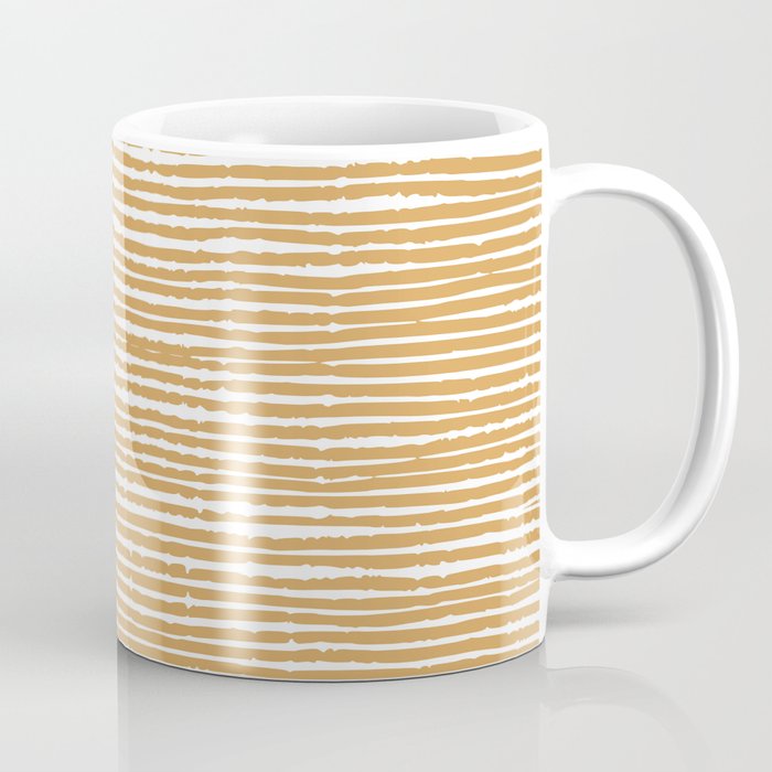 Mustard Yellow Striped Abstract Pattern Coffee Mug Gallery Image 1