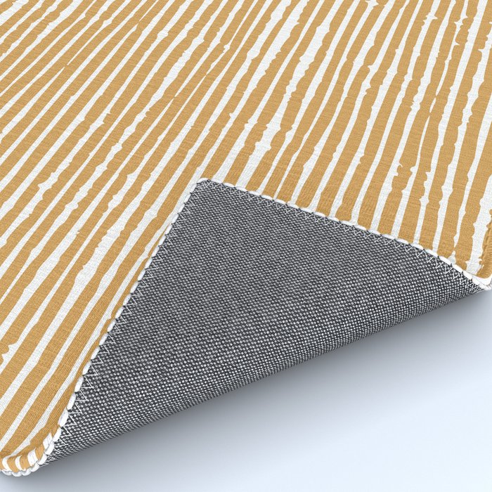 Mustard Yellow Striped Abstract Pattern Rug Gallery Image 4