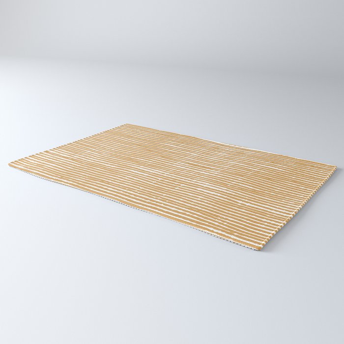 Mustard Yellow Striped Abstract Pattern Rug Gallery Image 3