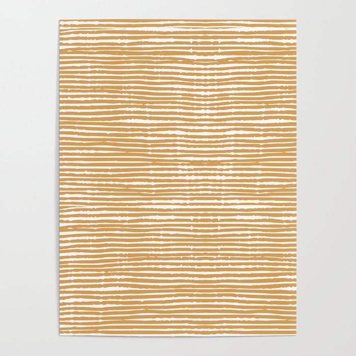 Mustard Yellow Striped Abstract Pattern Poster Gallery Image 4