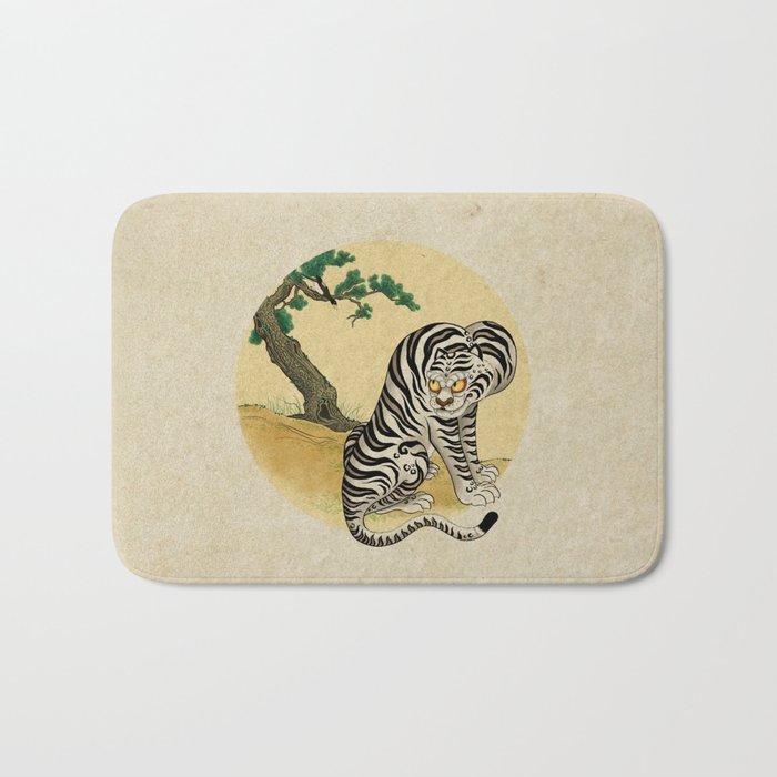 Tiger with magpie type-D : Minhwa-Korean traditional/folk art Bath Mat Gallery Image 1