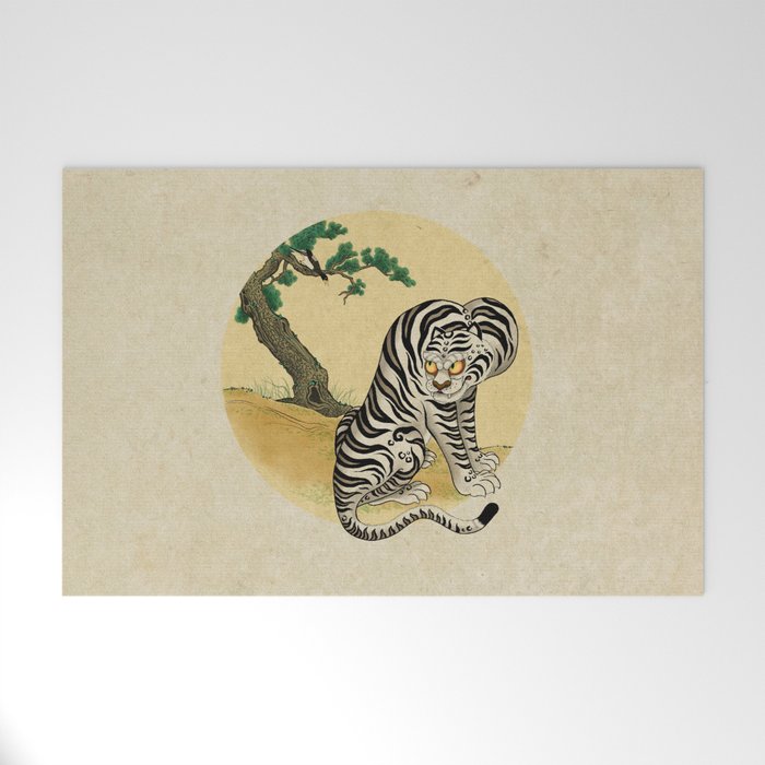 Tiger with magpie type-D : Minhwa-Korean traditional/folk art Welcome Mat Gallery Image 1